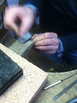 Sanding a new gold ring