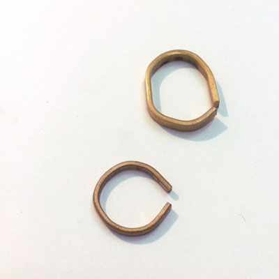 bending raw gold - second step in ring making